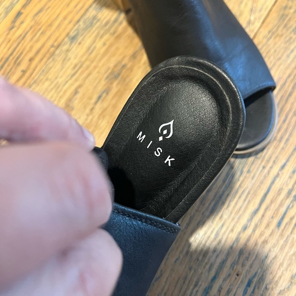 🖤 Misk Black Peep-Toe Heeled Sandals – MISK – Size 7 - Picture 4 of 9